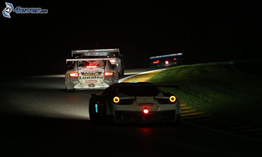 race, racing car, night