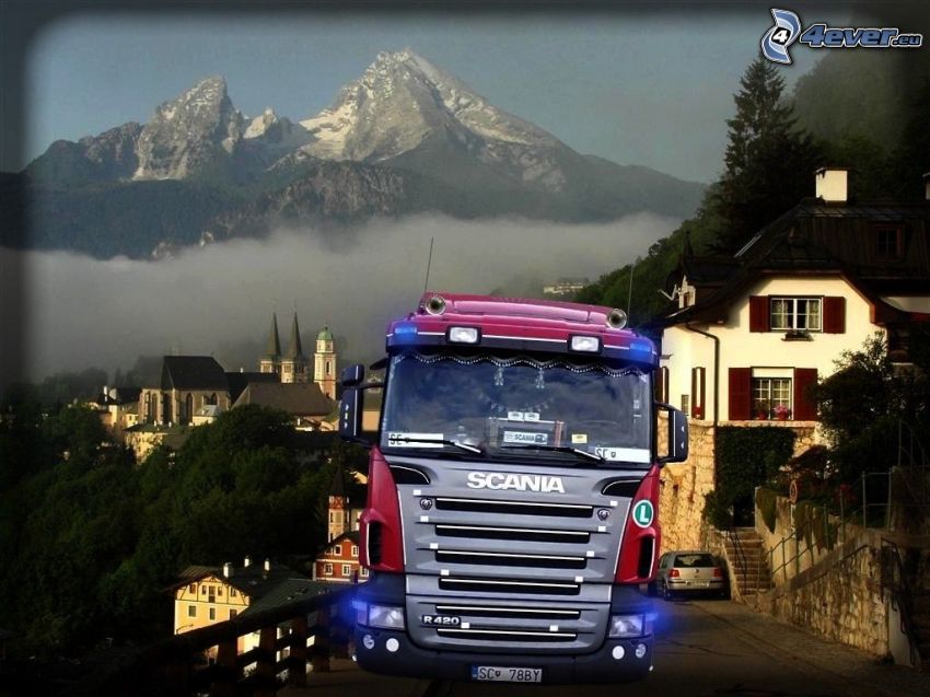 Scania R420, nature, truck