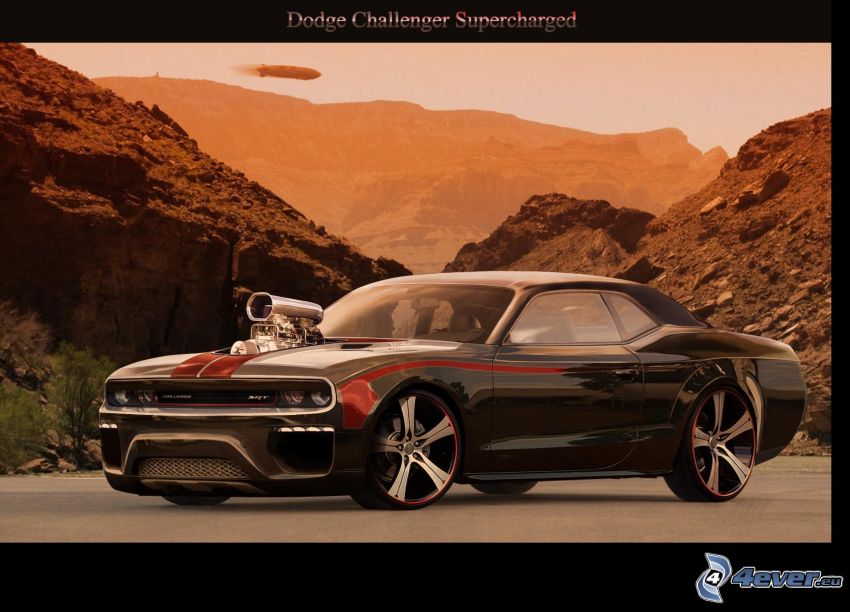 Dodge Challenger Supercharged, Big Block, engine, Muscle Car
