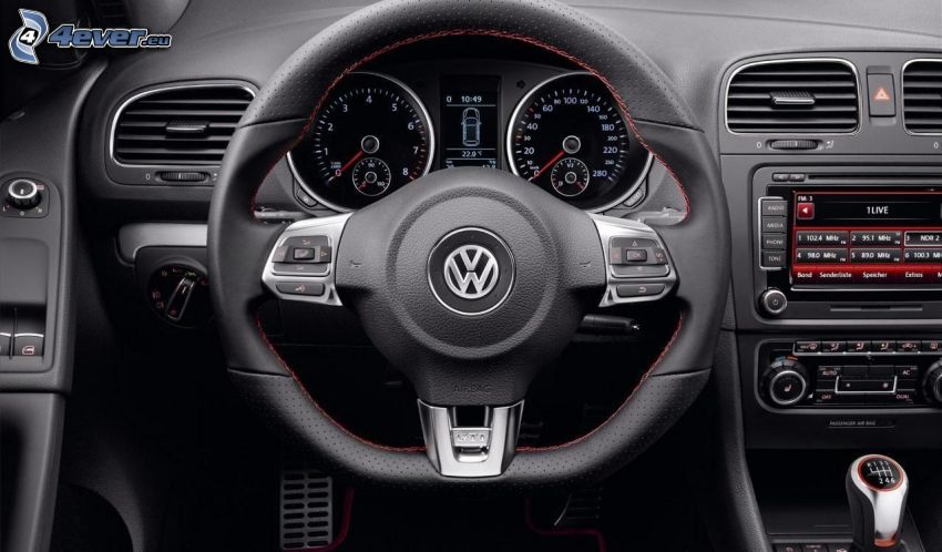 volkswagen, interior, steering wheel