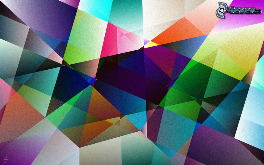 abstract shapes, colorful background, triangles