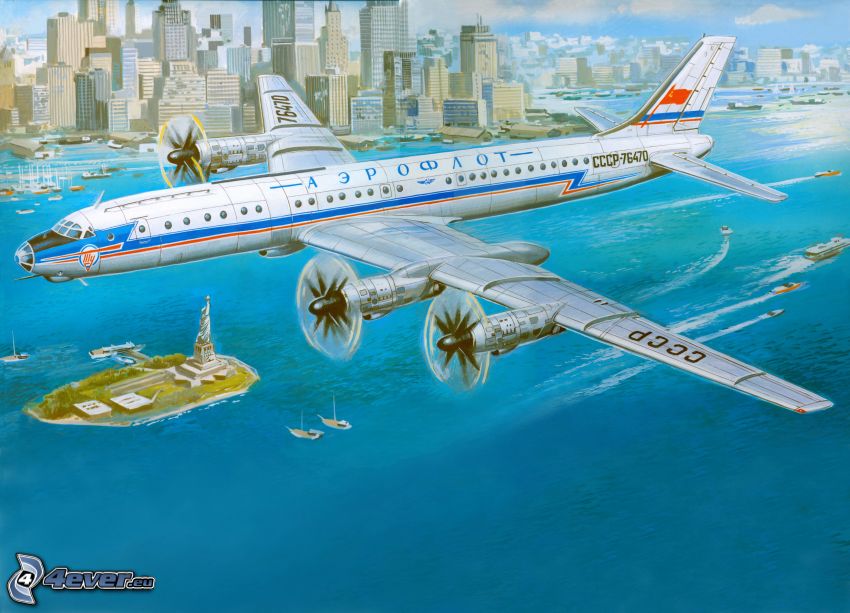 aircraft, sea, city