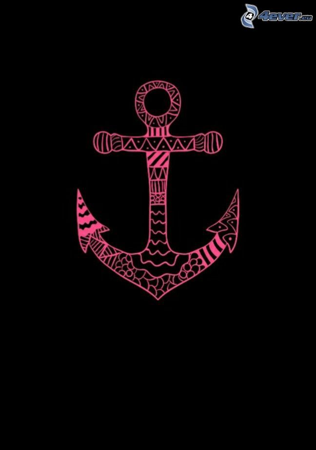 anchor, black background