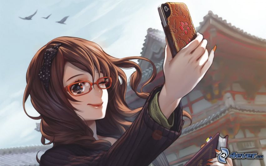 anime girl, iPhone
