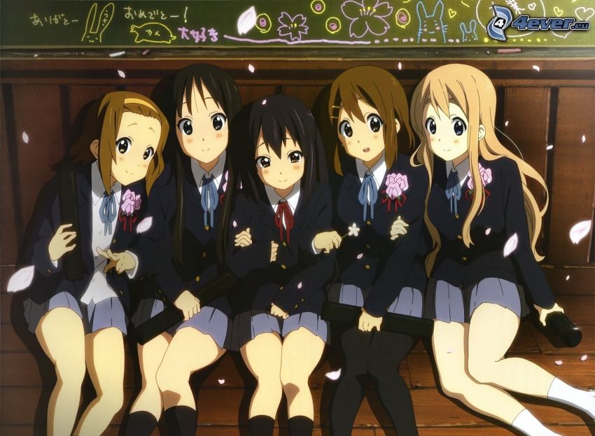anime girls, uniform, schoolgirl