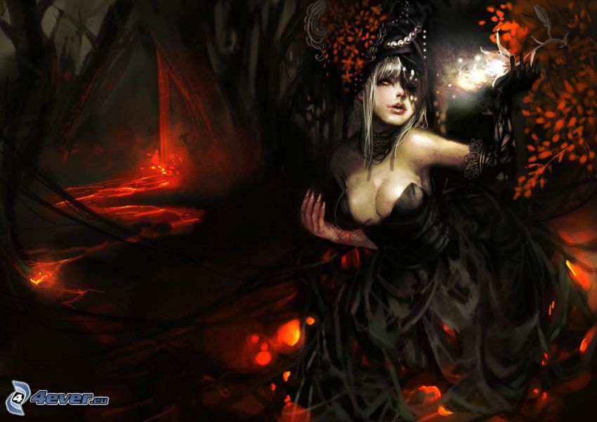 dark woman, lava