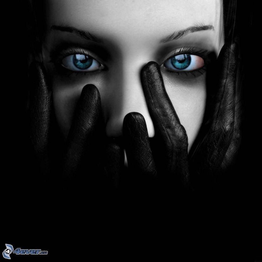 fantasy woman, darkness, eyes