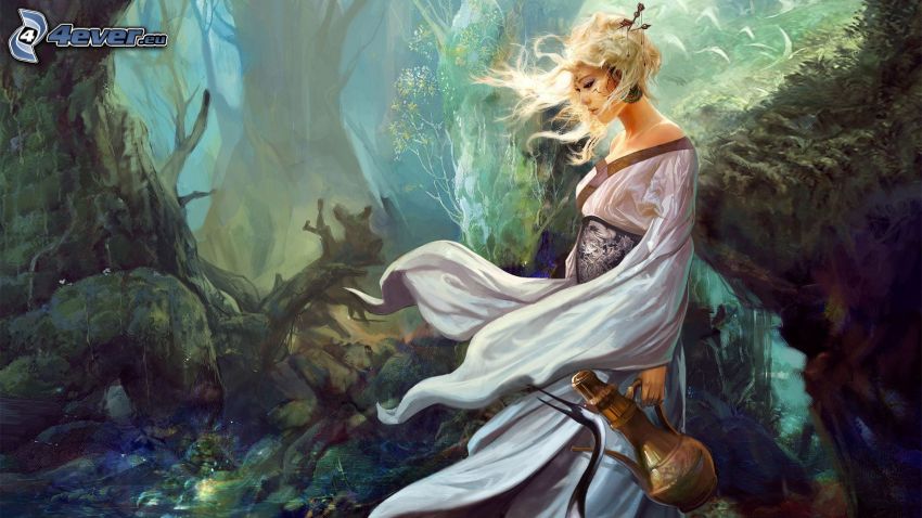 fantasy woman, forest