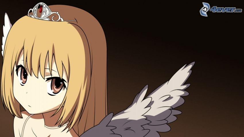 woman with wings, anime girl