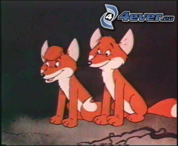 cartoon, foxes