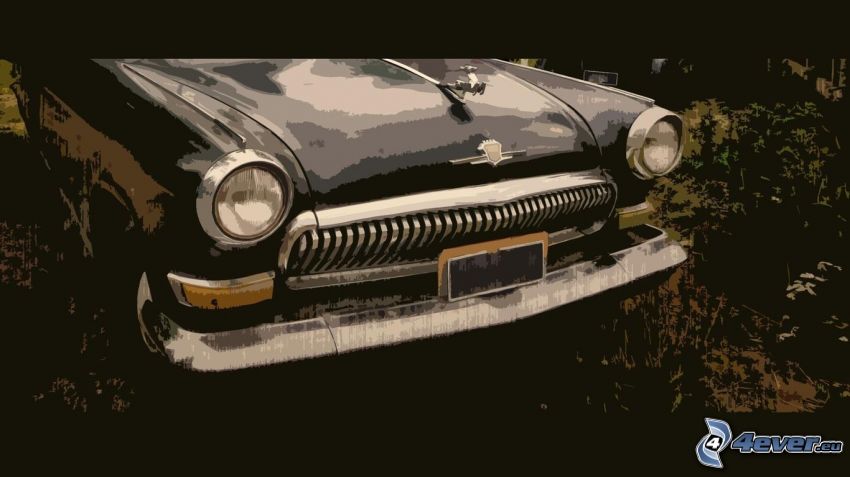 cartoon car, oldtimer