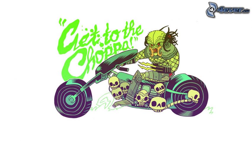 cartoon character, chopper, skulls