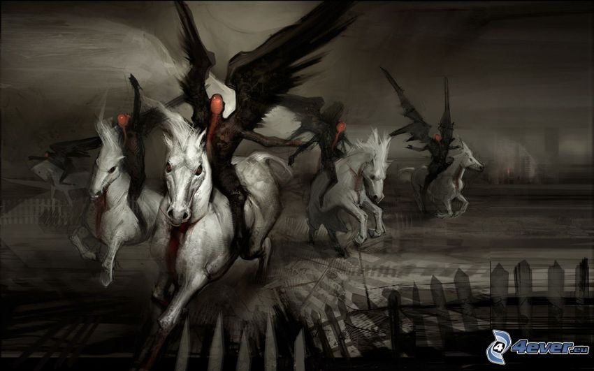 dark angel, white horses