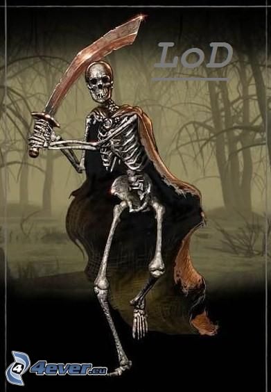 Grim Reaper, skeleton, sword, forest