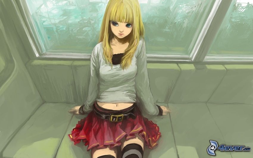anime girl, blonde