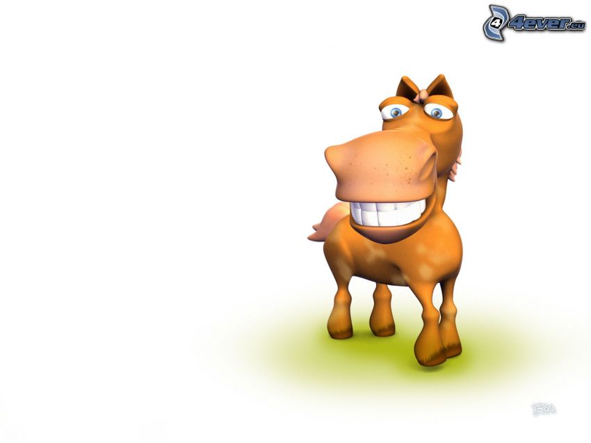 cartoon horse, smile