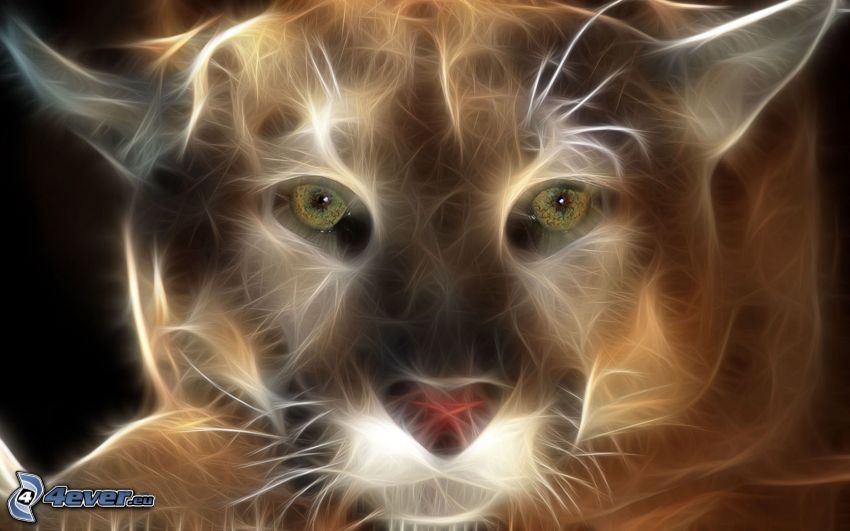 cougar, fractal animals