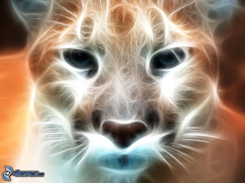 cougar, fractal animals
