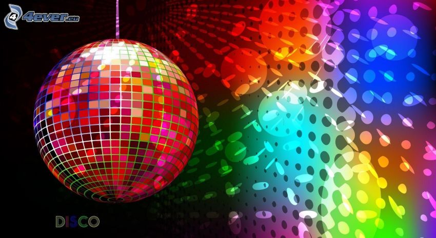 disco ball, colors