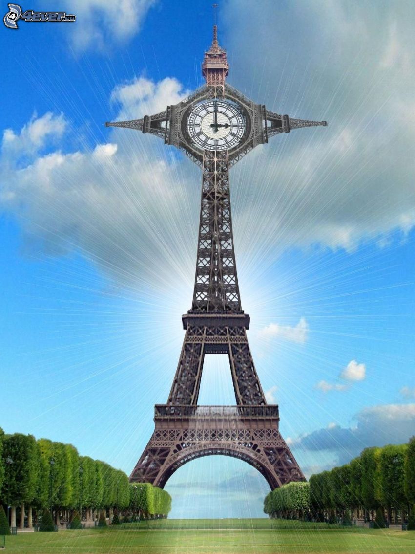 Eiffel Tower, clock