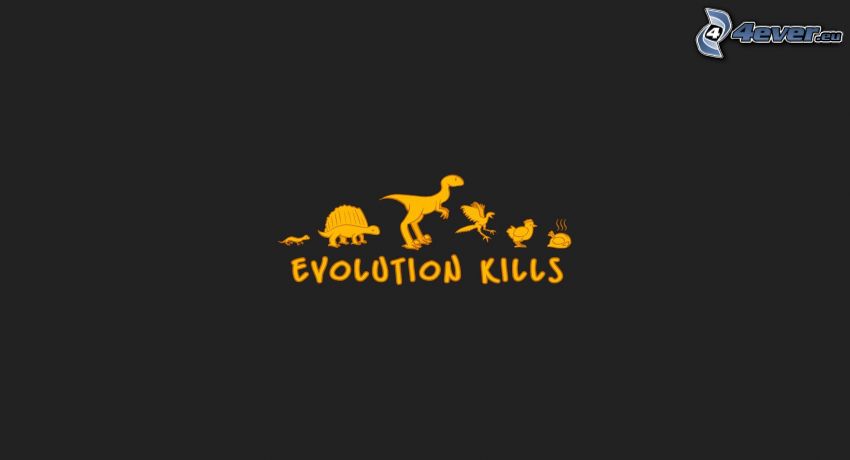evolution kills, evolution, dinosaur, baked chicken