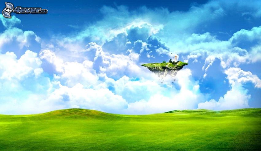 flying island, meadow