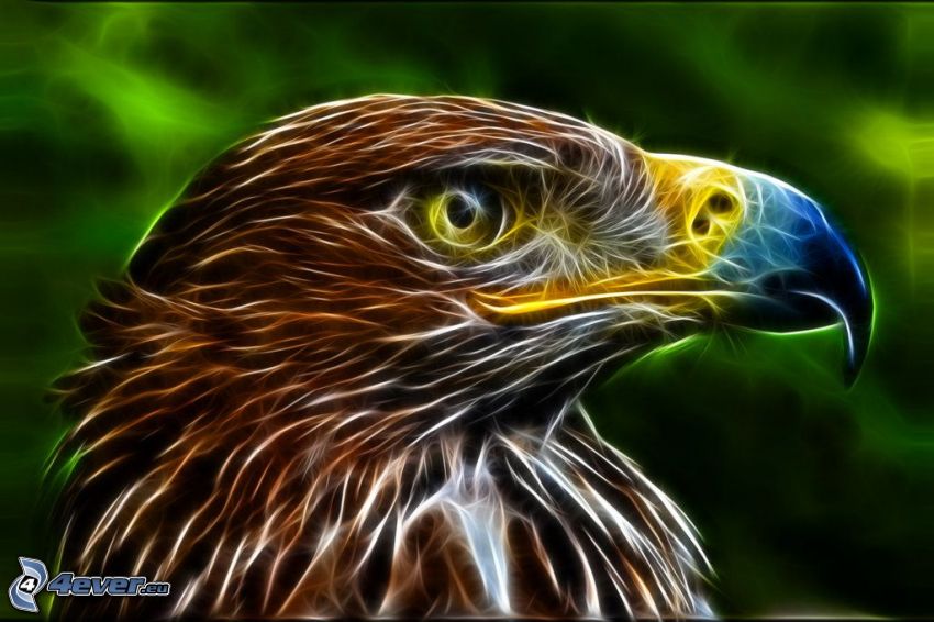 fractal eagle, fractal animals