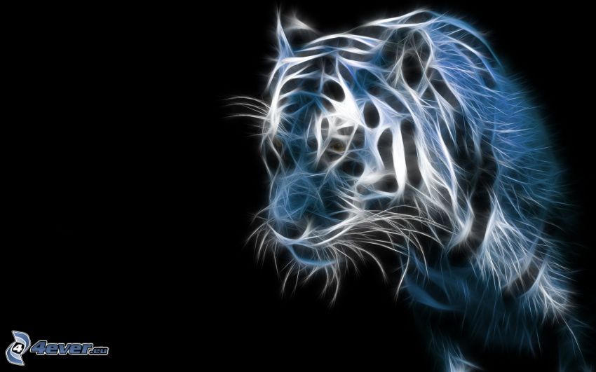fractal tiger, fractal animals