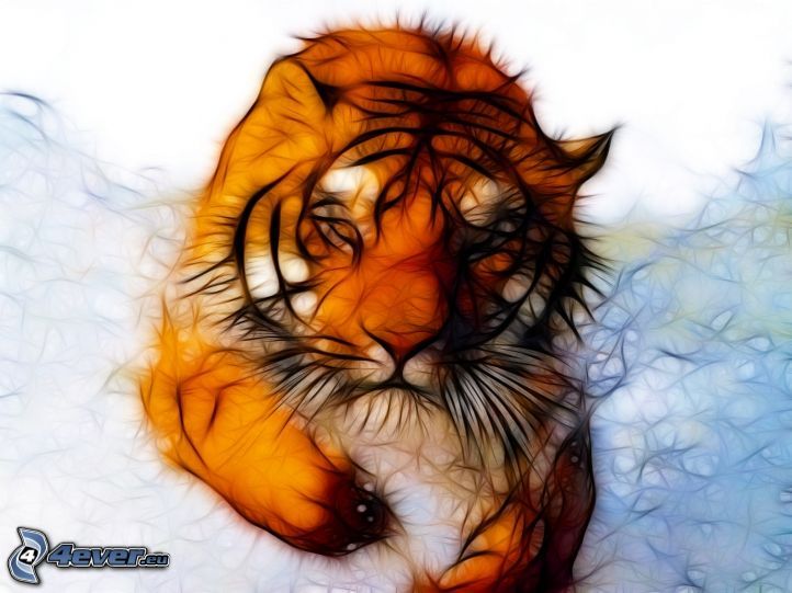 fractal tiger, fractal animals