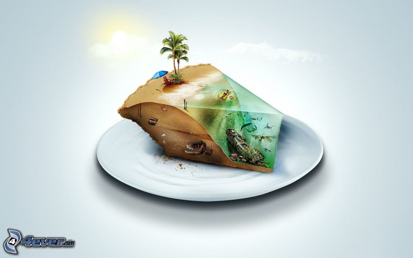 island, cake