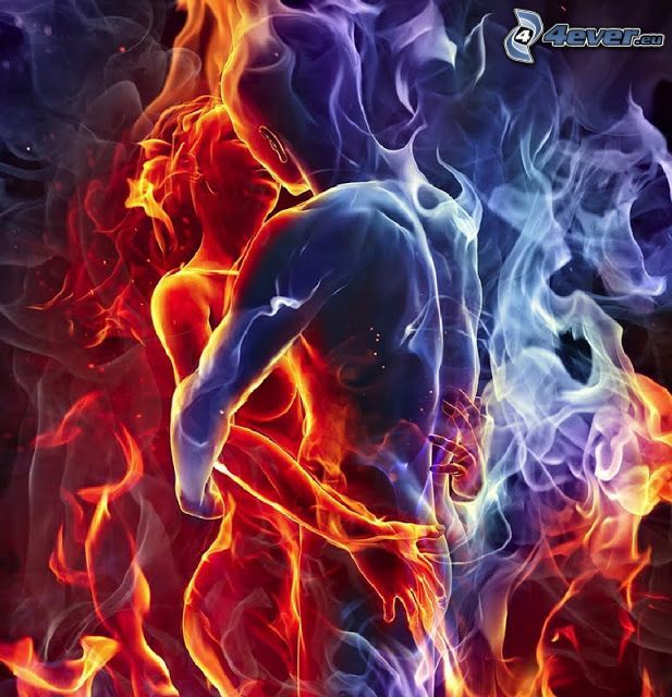 man and woman, fire and water
