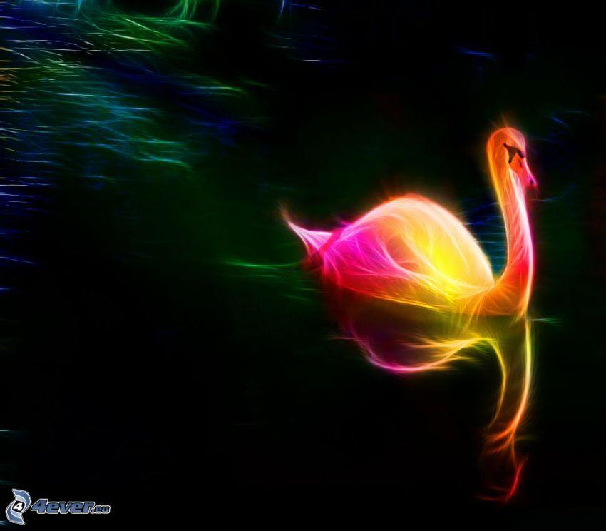 swan, fractal animals