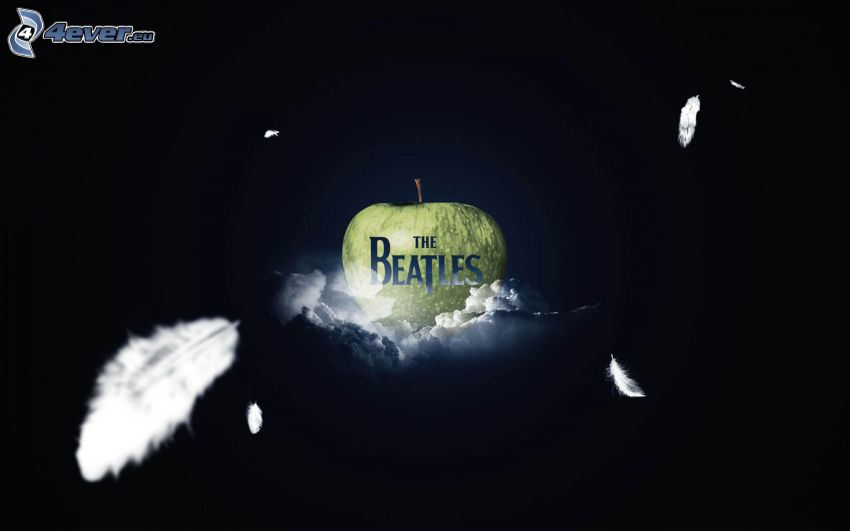 The Beatles, clouds, apple