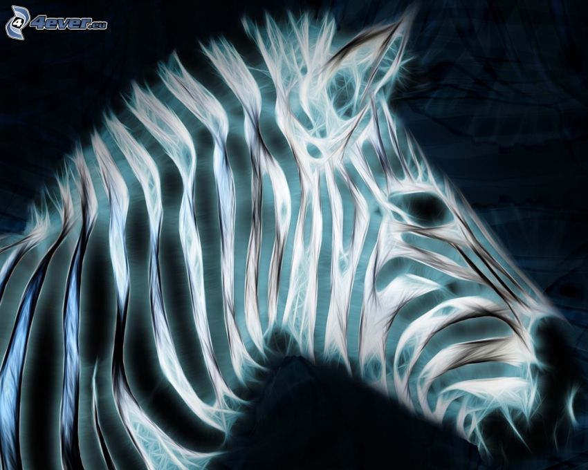 zebra, fractal animals
