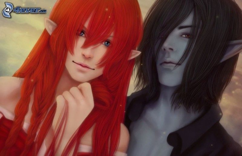 elves, couple, redhead
