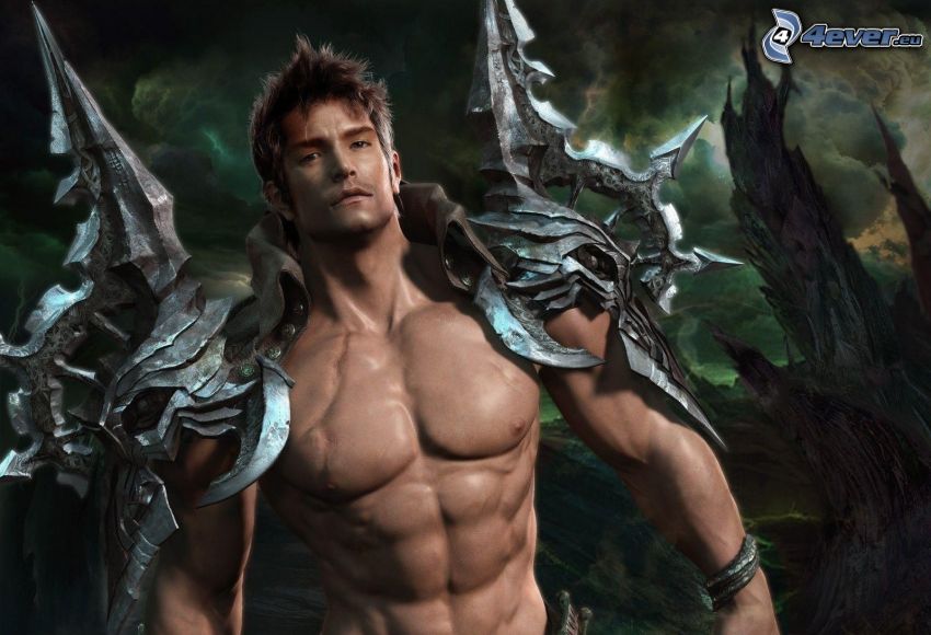fantasy warrior, muscular guy