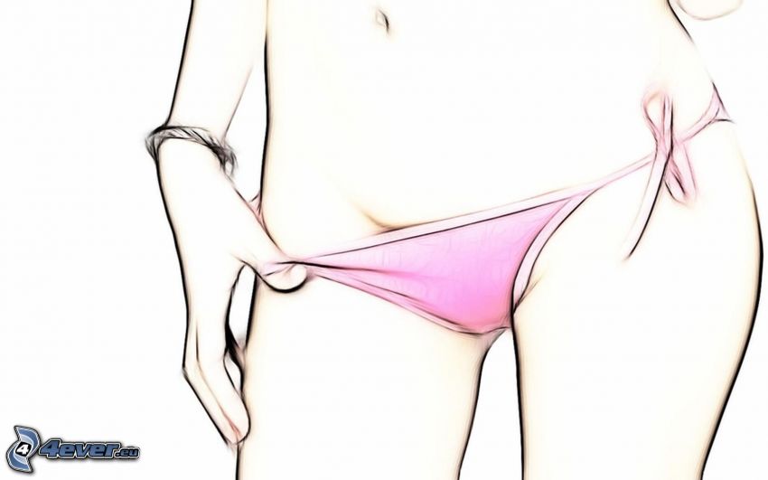 female body, panties