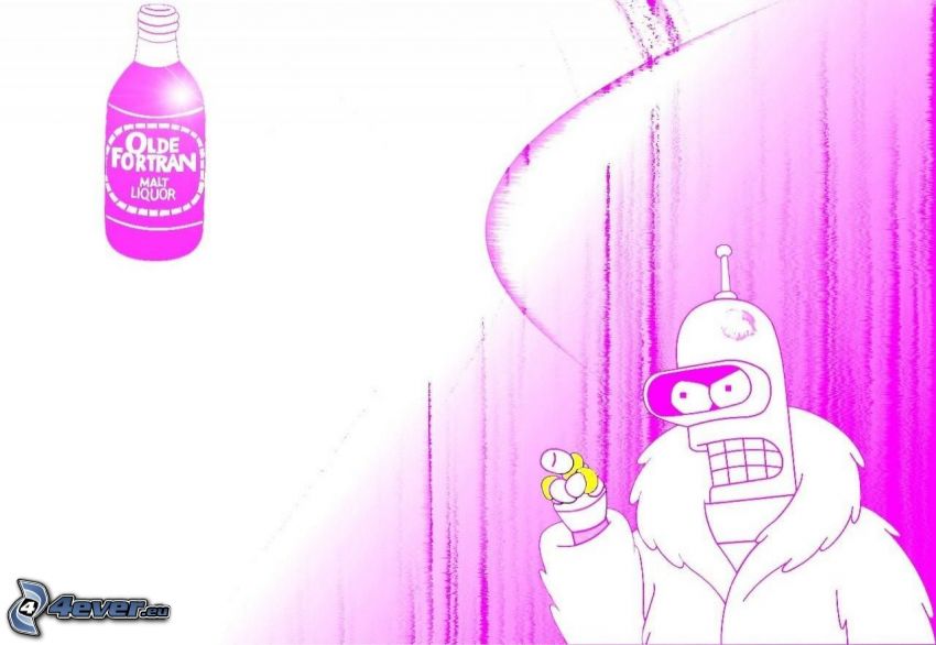 Futurama, cartoon character, bottle