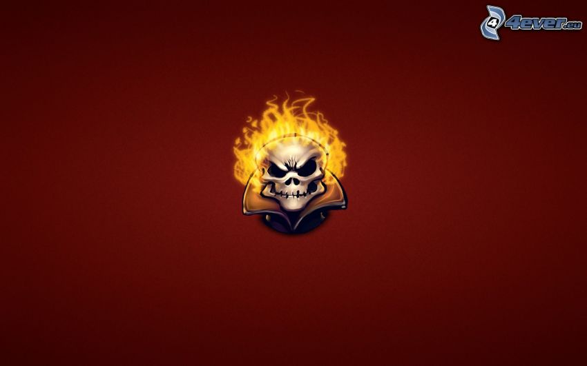 Ghost Rider, skull, flame