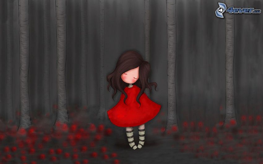girl, forest