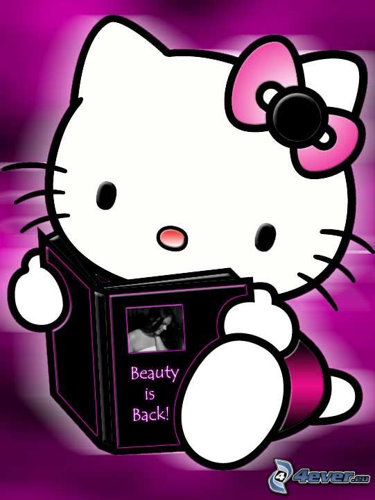 Hello Kitty, book, ribbon