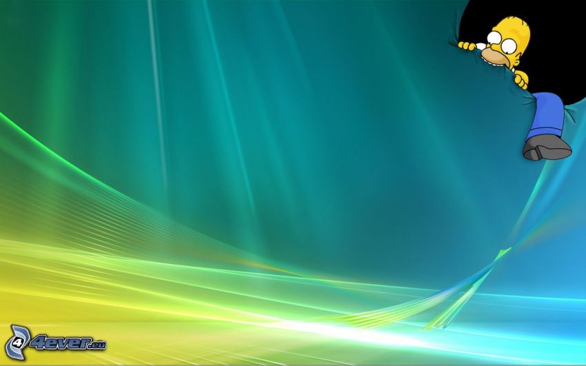 Homer Simpson, Windows Vista, colorful background