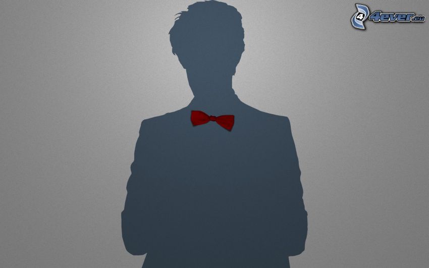 man, silhouette, bow tie