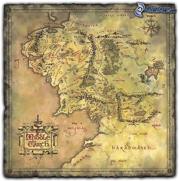 map, medieval, The Lord of the Rings