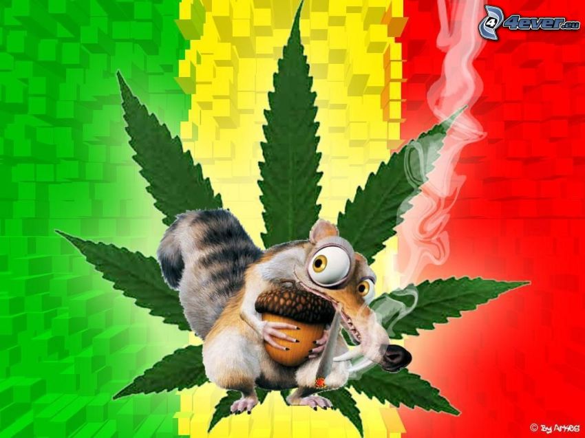 marijuana, squirrel from the movie Ice Age