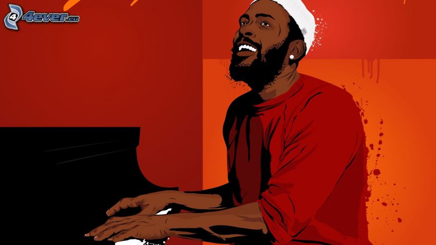 Marvin Gaye, black man, pianist