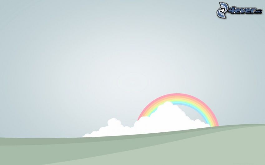 rainbow, cloud