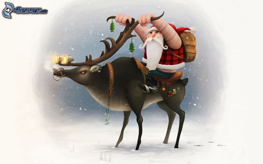 Santa Claus, reindeer