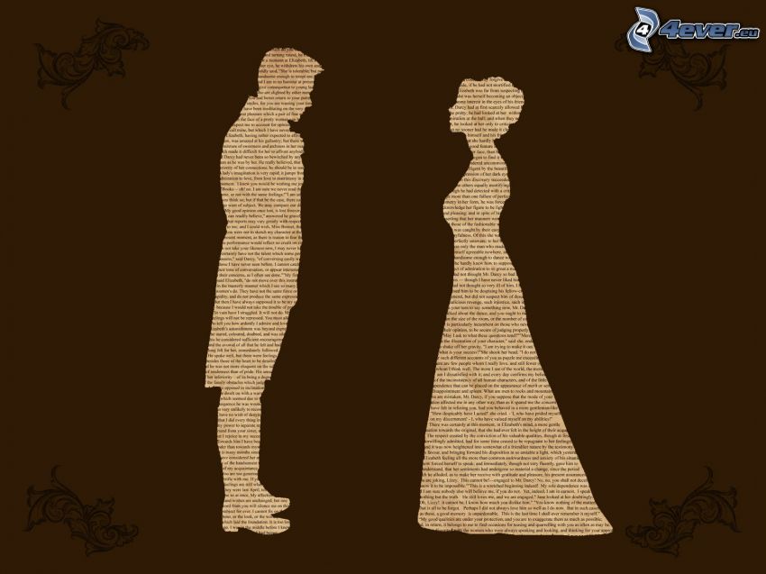 silhouette of woman and man