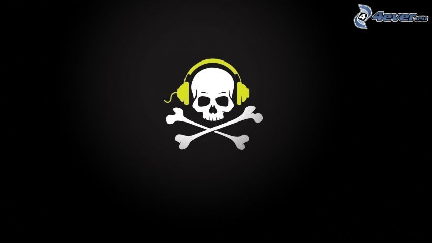 skull, headphones, skeleton